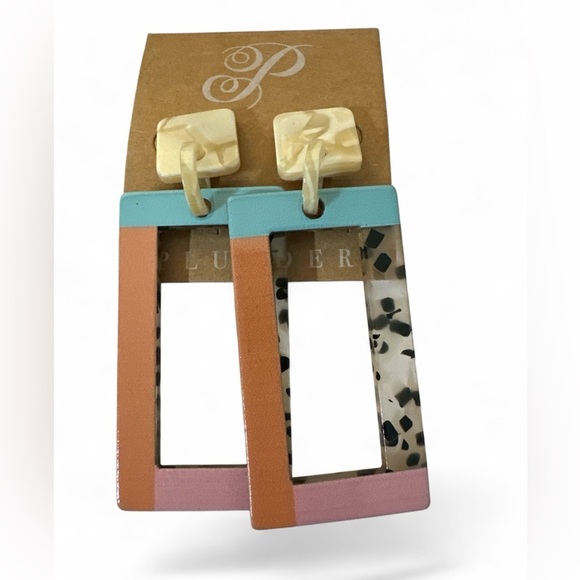 Plunder Jewelry - PLUNDER Animal Print Pastel Colors Bold Dangling Summer Casual Pierced Earrings